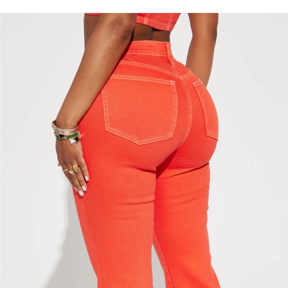 Orange jean set new never worn fashion nova - Picture 3 of 4